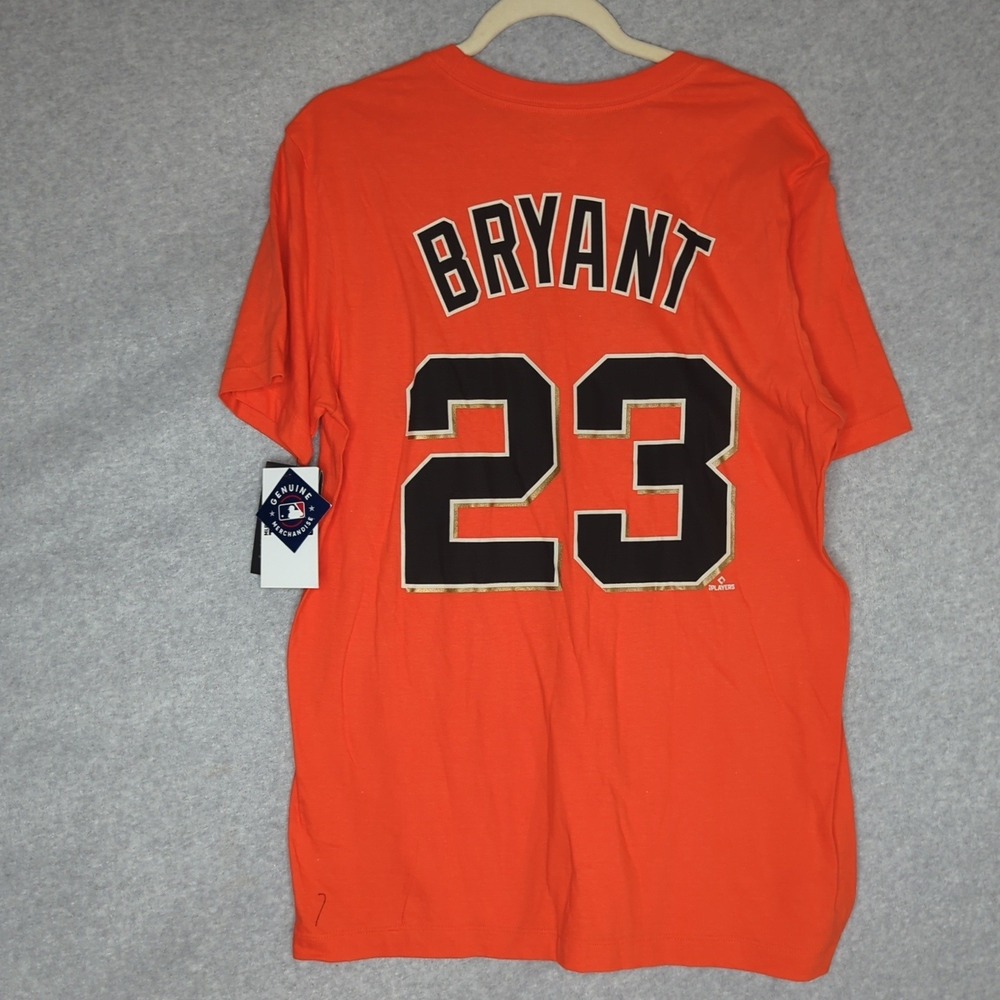 New Nike Giants‎ Kris Bryant #23 MLB Baseball T-Shirt Mens Orange